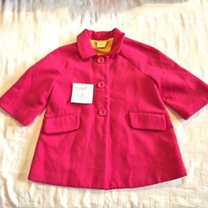 Crazy 8 girls size 7/8 or Medium Magenta Swing Coat raglan sleeve VVGUC